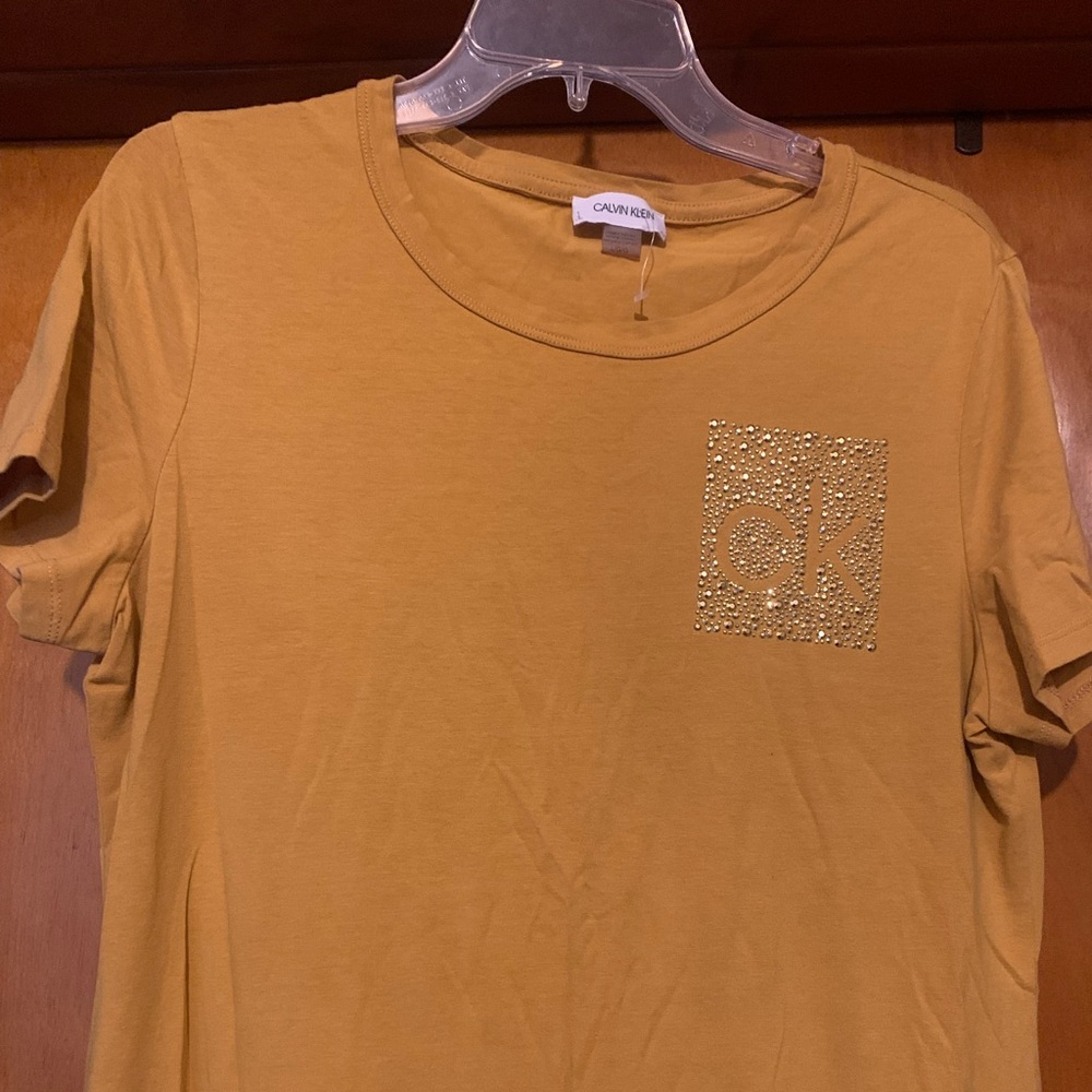 Calvin Klein Size L Mustard Mini Dress - Picture 3 of 5